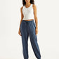 Women's Mid Rise Blue Joggers - Front View