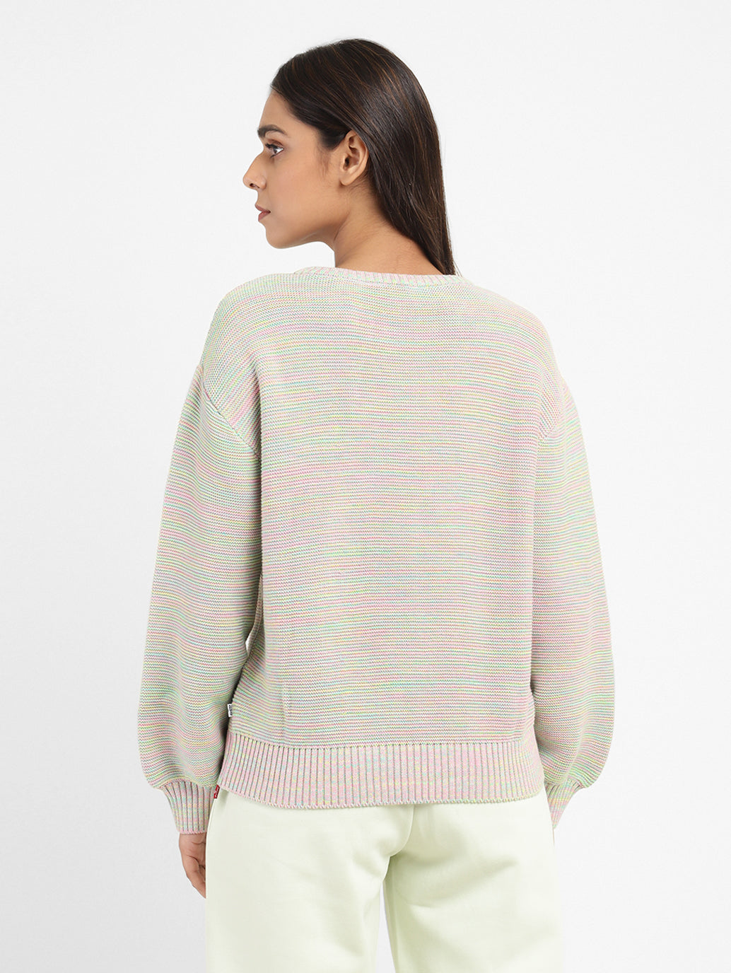 Women's Self Design Beige Crew Neck Sweatshirt - 8e04b35c-6f51-479d-810e-8331223a4017 View
