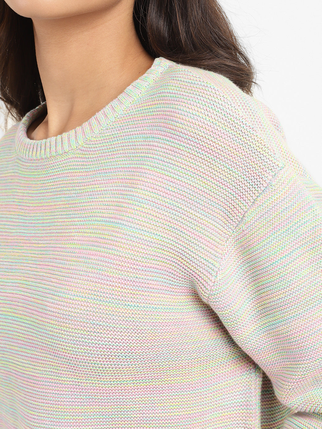 Women's Self Design Beige Crew Neck Sweatshirt - 69a4fee2-ec7d-497d-b4b9-45bc05e4651f View