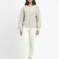 Women's Self Design Beige Crew Neck Sweatshirt - 85caca86-f6d1-491f-a12c-8428ca03f017 View