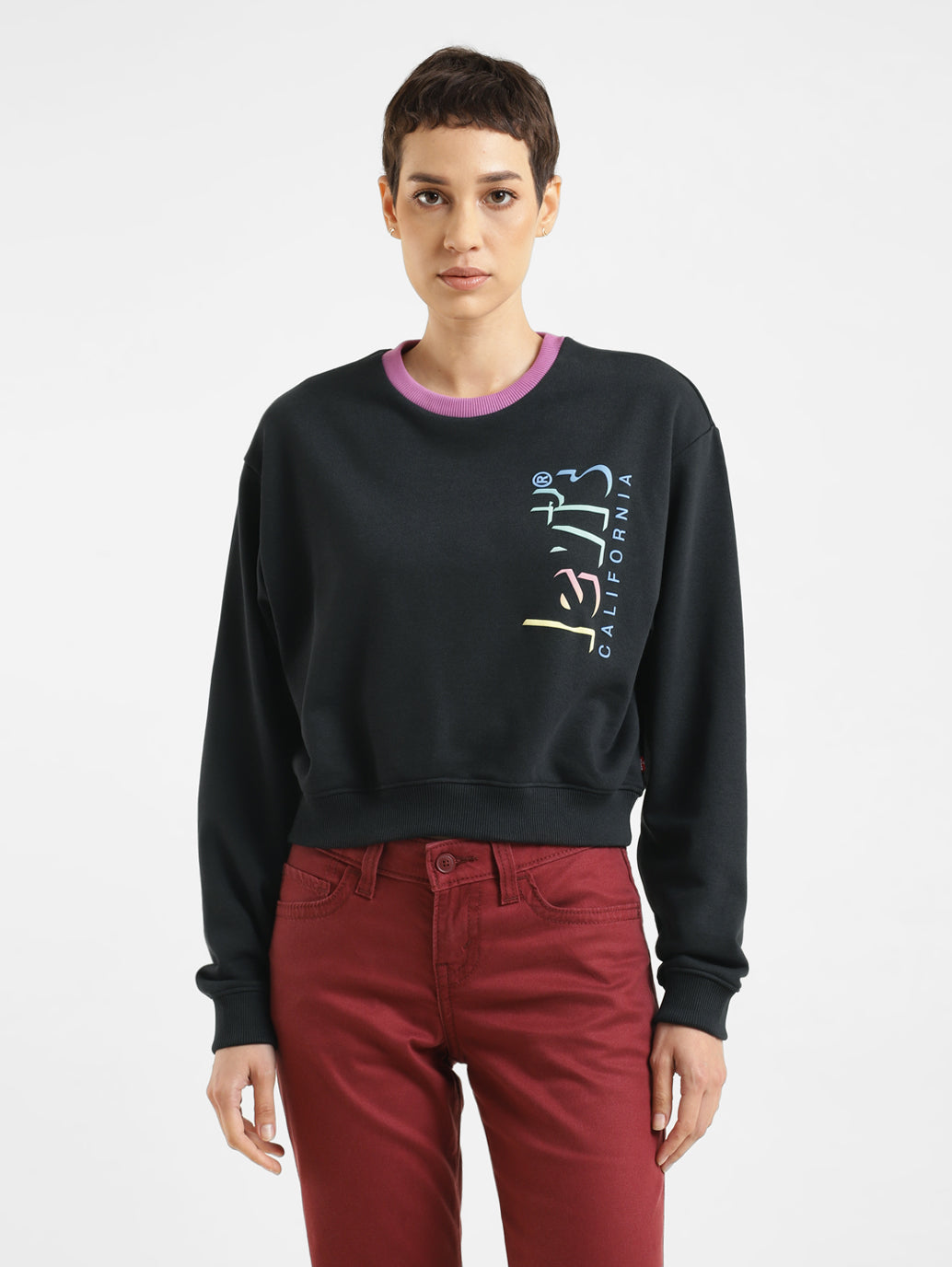 Women's Brand Logo Round Neck Sweatshirt - b0ccdf04-b0c0-4581-9e39-33124306403d View
