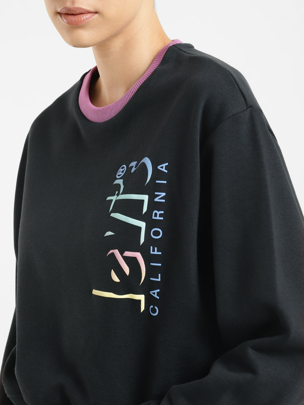Women's Brand Logo Round Neck Sweatshirt - 372b122b-366f-4850-9e38-44ea4a3149b5 View