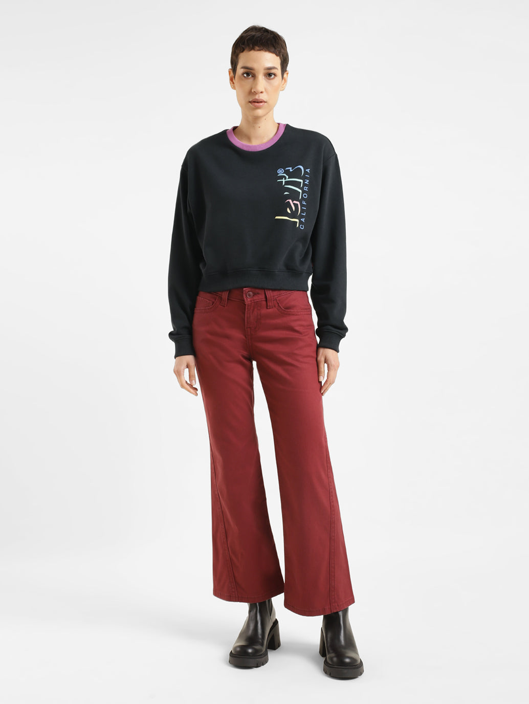 Women's Brand Logo Round Neck Sweatshirt - 99e817ac-cd14-4fd1-889b-d9d961eda7f0 View