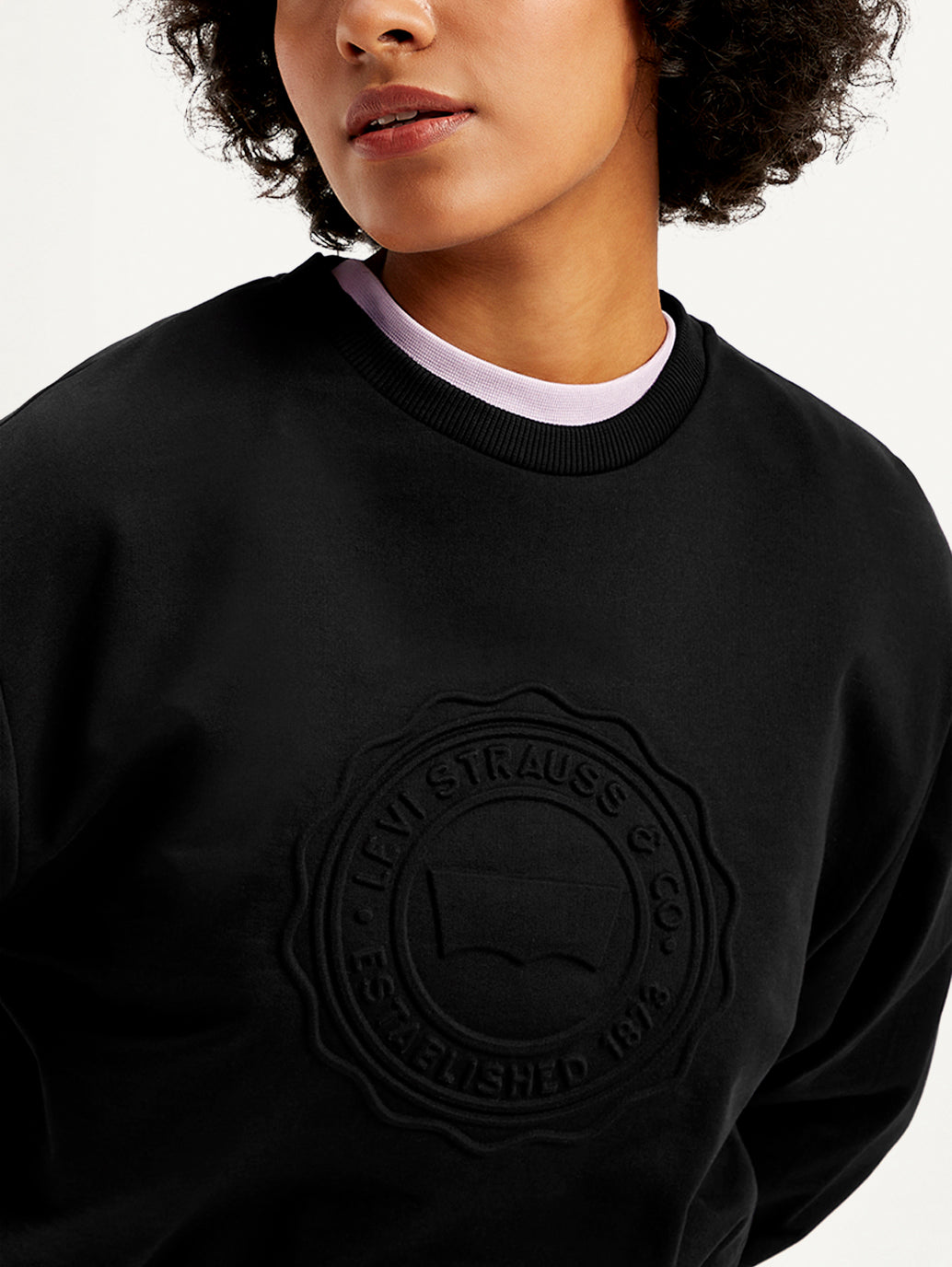 Women's Embossed Regular Fit Sweatshirt - Detail View