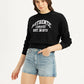 Women's Typography Black Crew Neck Sweatshirt - Styleshot View