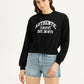 Women's Typography Black Crew Neck Sweatshirt - Front View