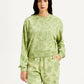 Women's Tie-Dye Green Crew Neck Sweatshirt - Front View