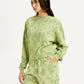 Women's Tie-Dye Green Crew Neck Sweatshirt - Side View