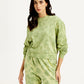 Women's Tie-Dye Green Crew Neck Sweatshirt - Styleshot View