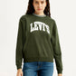 Women's Typography Olive Crew Neck Sweatshirt - Front View