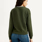 Women's Typography Olive Crew Neck Sweatshirt - Back View