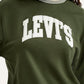 Women's Typography Olive Crew Neck Sweatshirt - Detail View