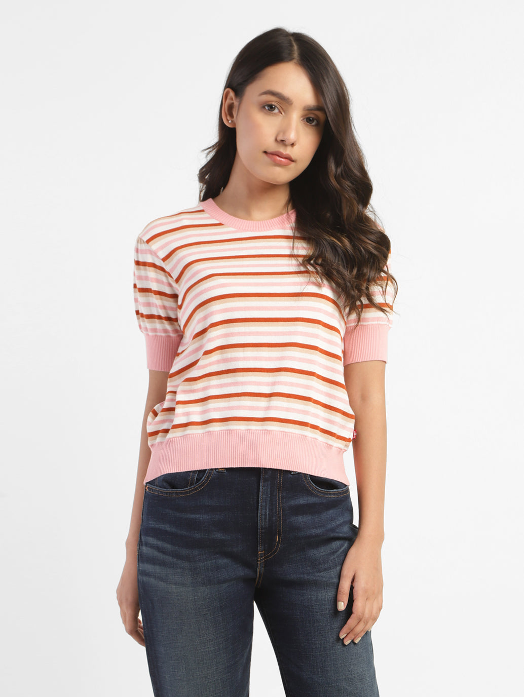 Women's Striped Crew Neck Sweater - 8cfca459-229d-4831-8d19-b5a86e0e7967 View