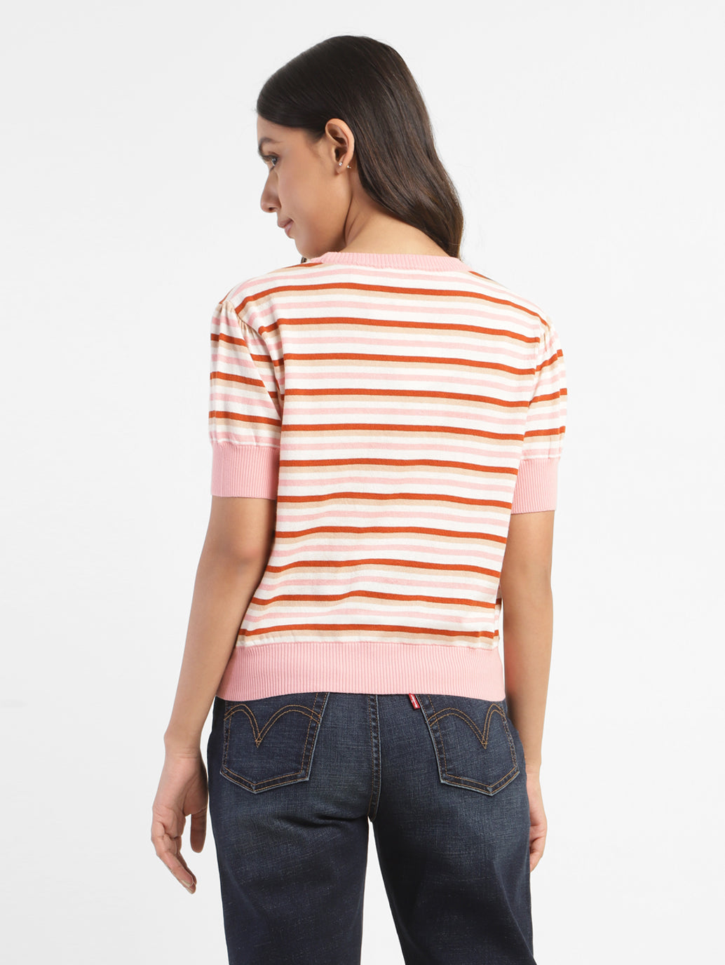 Women's Striped Crew Neck Sweater - 7024edcb-facf-4f16-a301-bca3e612374d View