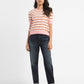 Women's Striped Crew Neck Sweater - 515c0747-a3bd-4220-9c6b-91cdce453c8c View