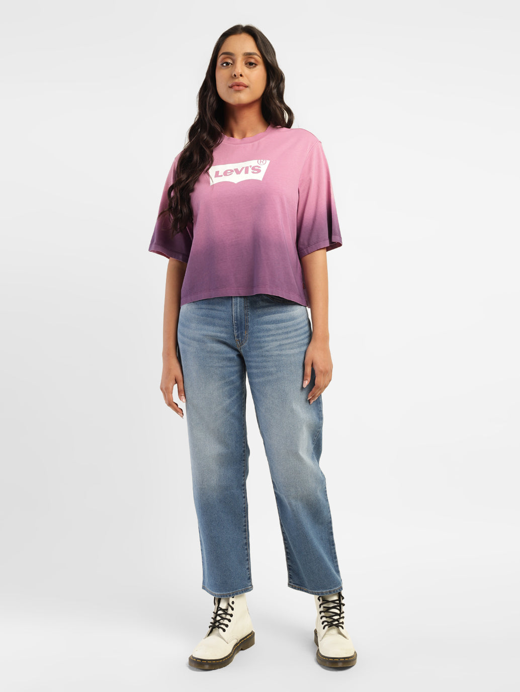 Women's Ombre Loose Fit T-shirt - 5ae350dd-ce2b-4b1c-b26a-7fe561cf9330 View