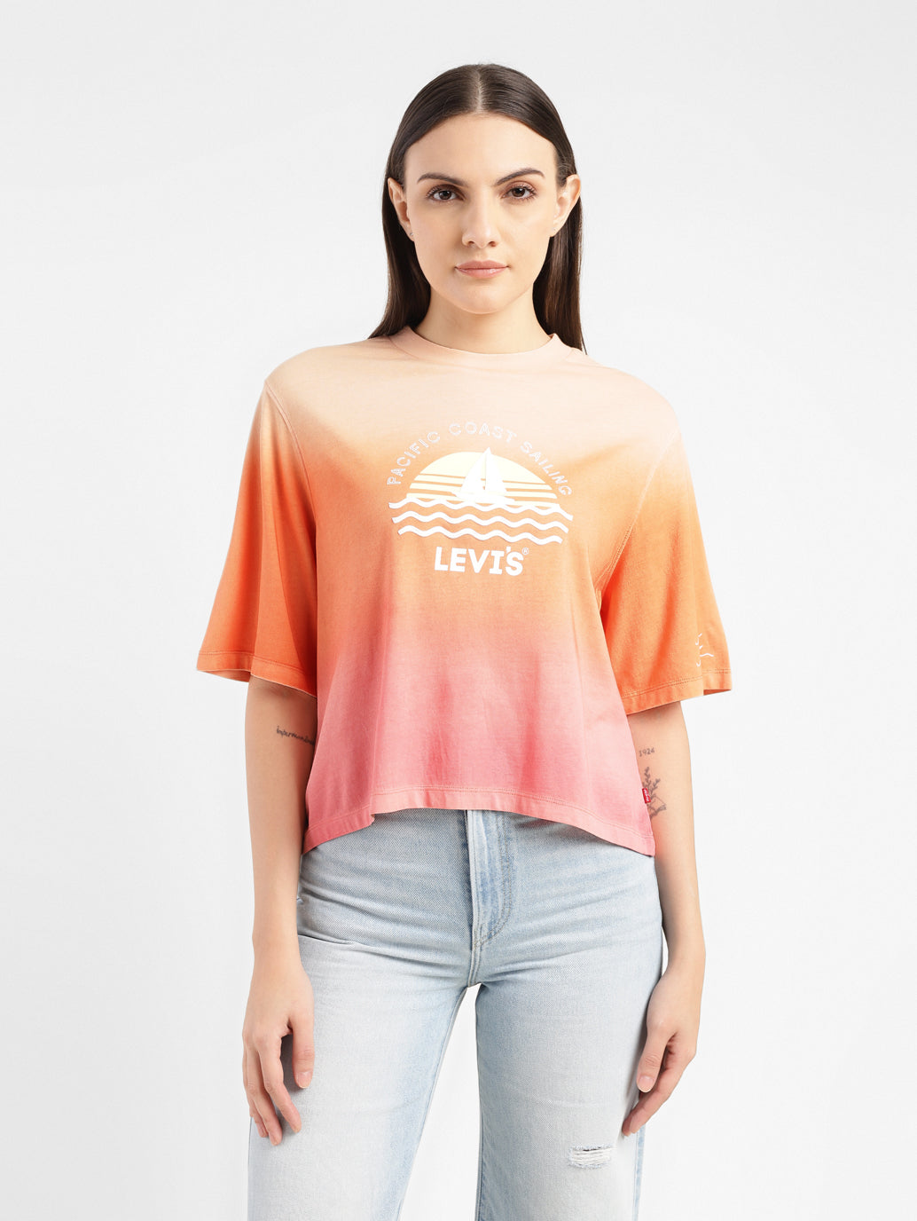 Women's Ombre Boxy T-Shirt - 3b7c0f41-7386-4b0b-a112-1353f29efc83 View