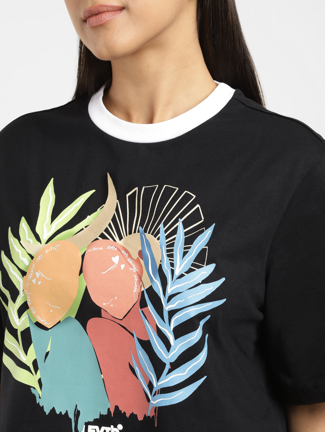Women's Graphic Print Boxy T-Shirt - FrontDetails View