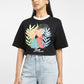 Women's Graphic Print Boxy T-Shirt - ModelFront View