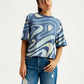 Women's Abstract Print Relaxed Fit T-shirt - Front View