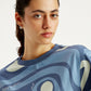 Women's Abstract Print Relaxed Fit T-shirt - Detail View