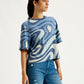 Women's Abstract Print Relaxed Fit T-shirt - Side View