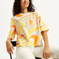 Women's Abstract Print Relaxed Fit T-shirt - Elevated View