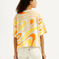 Women's Abstract Print Relaxed Fit T-shirt - Back View