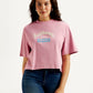 Women's Graphic Print Boxy T-shirt - Front View