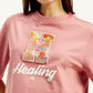 Women's Typographic Print Boxy T-shirt - Detail View
