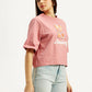Women's Typographic Print Boxy T-shirt - Side View