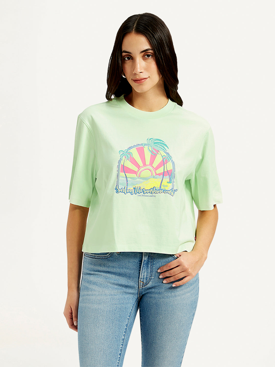 Women's Graphic Print Relaxed Fit T-shirts - Front View