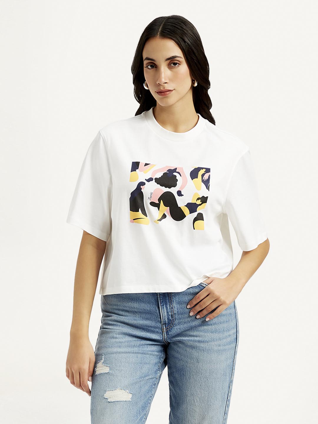 Women's Graphic Print Relaxed Fit T-shirts - Front View