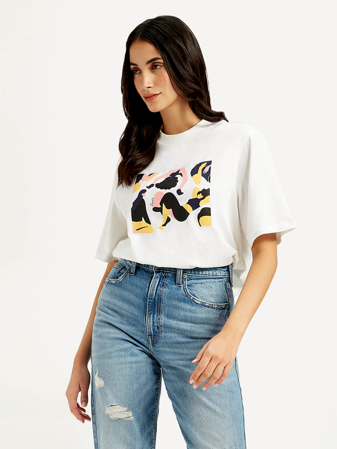 Women's Graphic Print Relaxed Fit T-shirts - Styleshot View