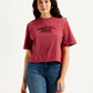 Women's Typographic Print Boxy T-shirt - Front View