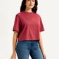 Women's Typographic Print Boxy T-shirt - Side View