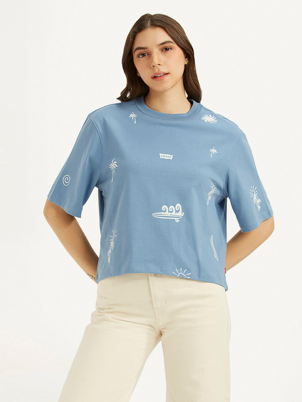 Women's Printed Sporty Fit T-Shirt - Front View