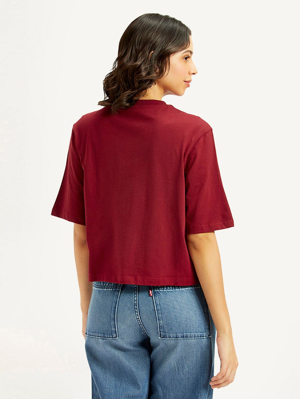 Women's Printed Boxy Fit T-Shirt - back View