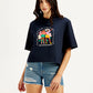 Women's Graphic Print Boxy T-Shirt - Front View