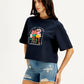 Women's Graphic Print Boxy T-Shirt - Side View