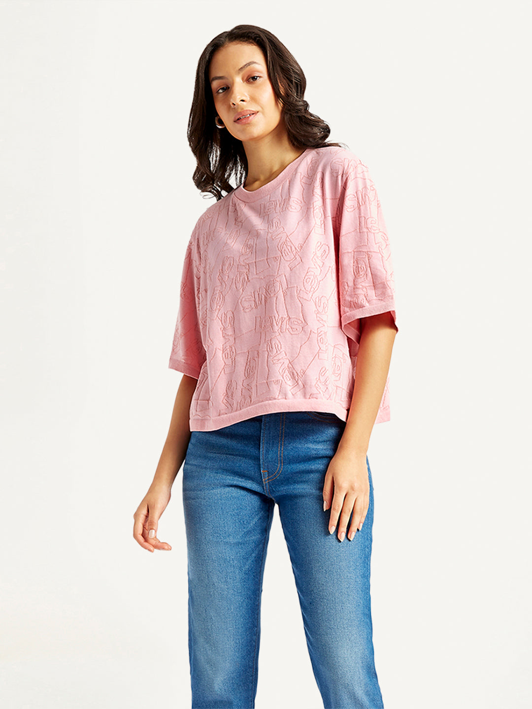 Women's Brand Logo Relaxed Fit T-Shirt - Styleshot View