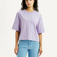 Women's Graphic Print Purple Relaxed Fit T-shirt - Front View