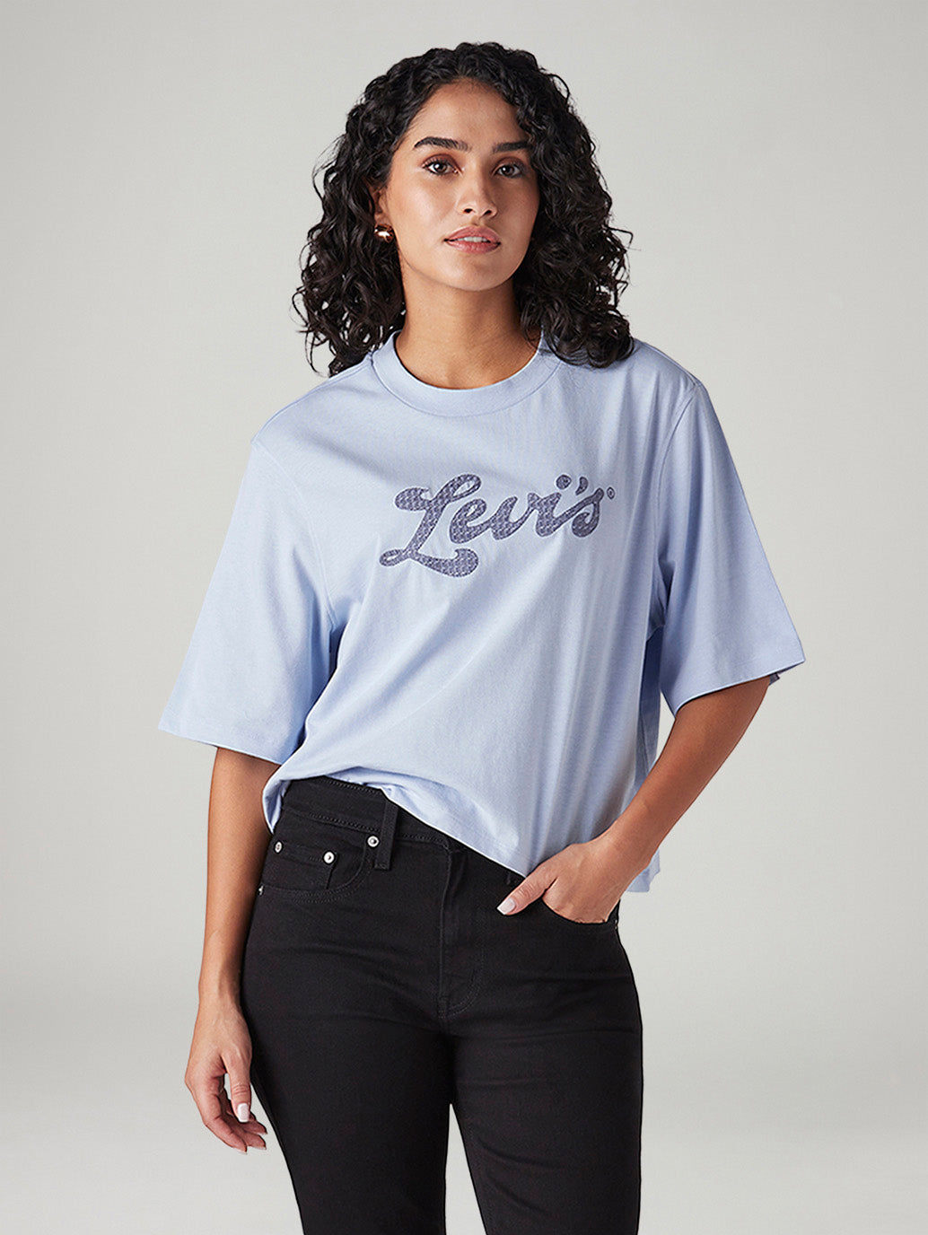 Women's Embroidered Relaxed Fit T-Shirt - Styleshot View