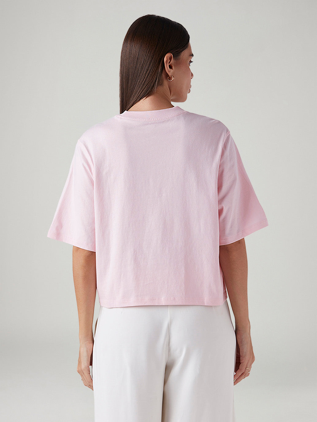 Women's Embroidered Relaxed Fit Embroidery T-Shirt - Back View