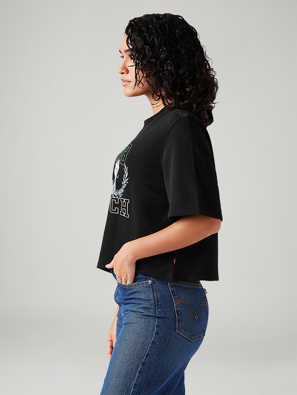 Women's Graphic Print Relaxed Fit T-Shirt - Side View