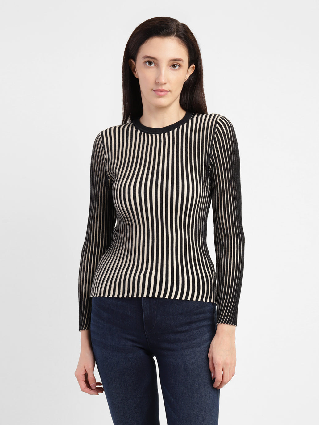 Women's Striped Crew Neck Top - 7f25dc0e-d851-4db8-a18a-94f0814d7d77 View