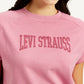 Women's Typography Pink Crew Neck Top - Detail View
