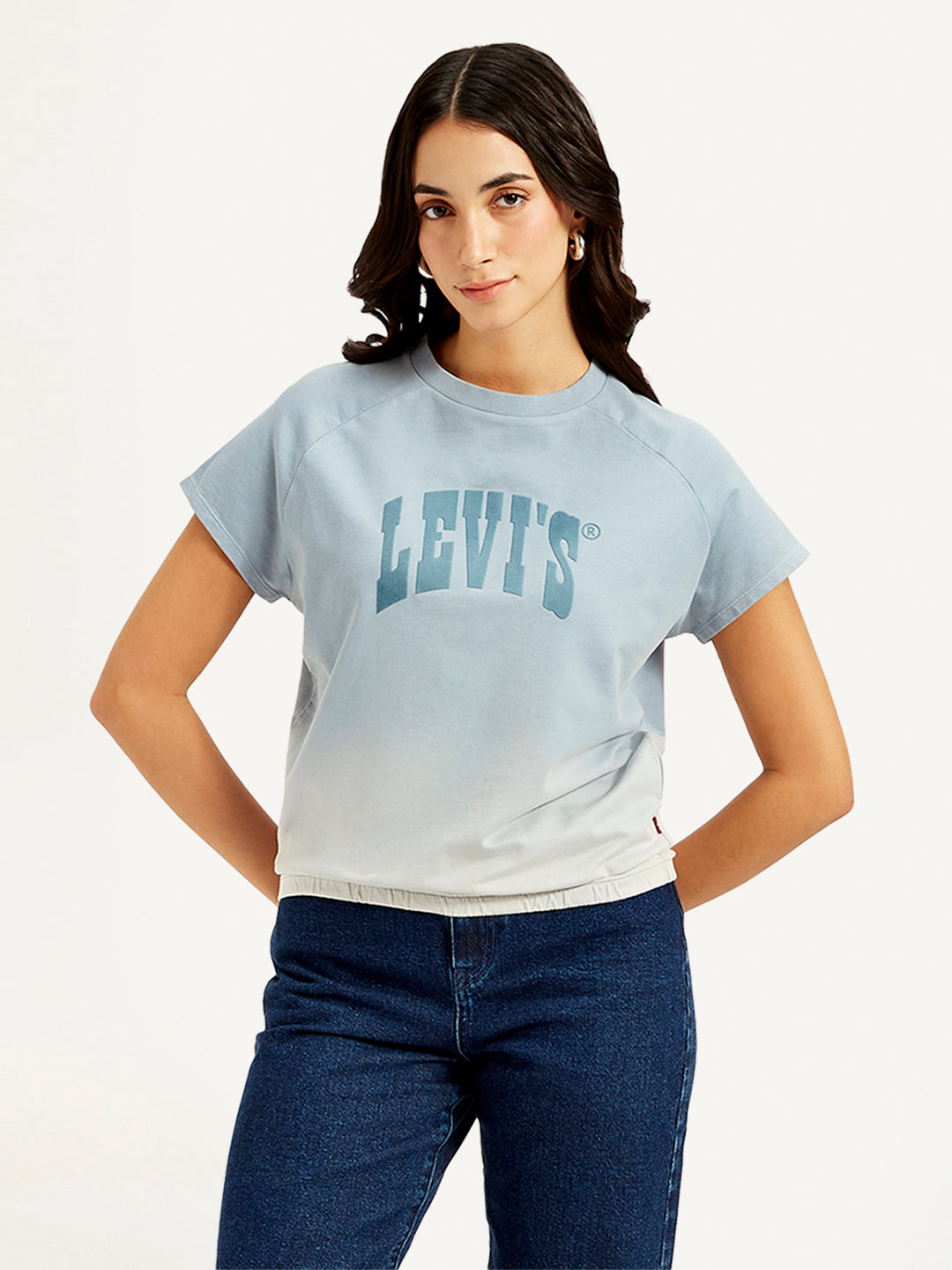 Women's Brand Logo Crew Neck Top - Front View