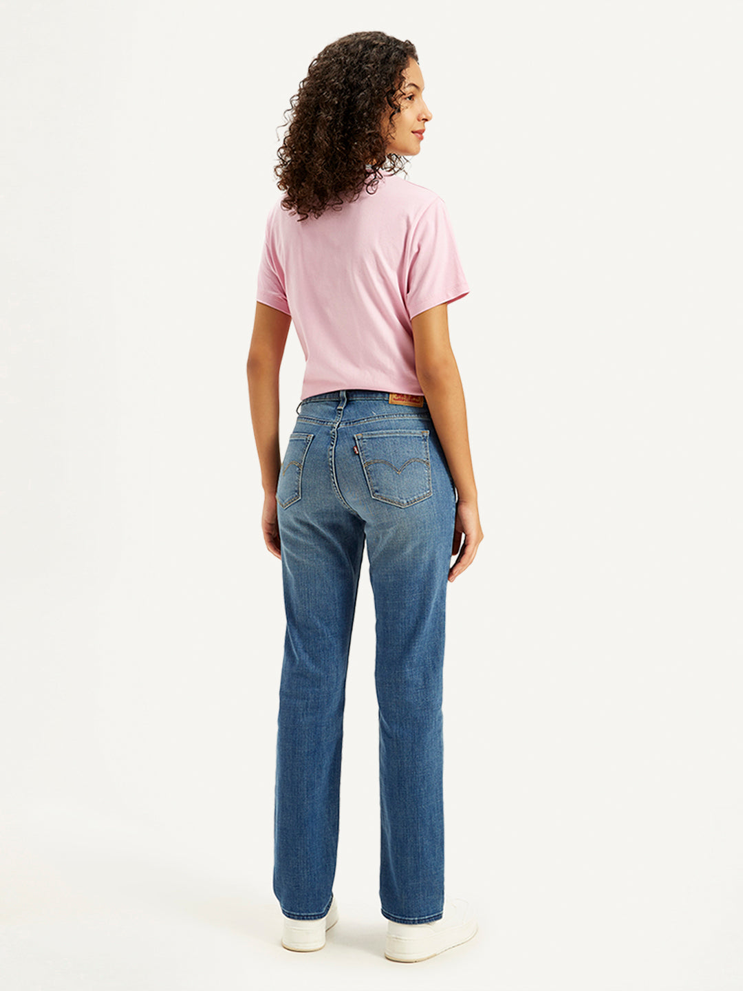 Women's 314 Blue Straight Fit High Rise Jeans - Back View
