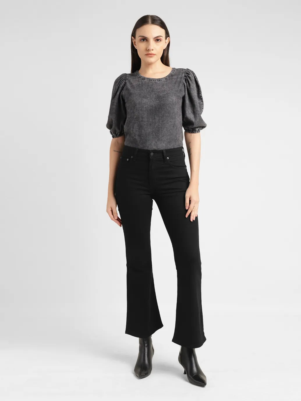 Women's 726 Black Flared Fit High Rise Jeans - cebffac3-a3fc-43f2-a64b-ecbe9d2a864e View